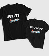 Pilot and Co-Pilot Unisex Half Sleeve T-Shirts (Pack of 2)